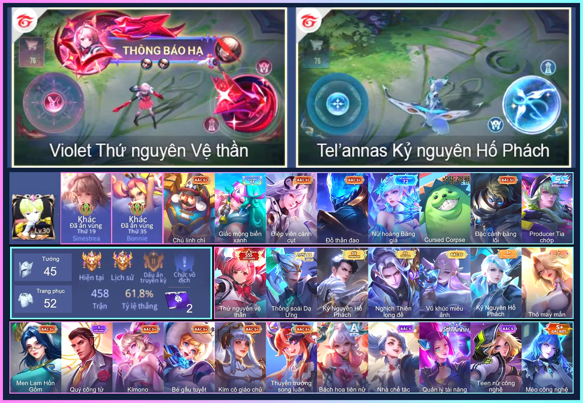 Quillen Nghịch thiên long đế, Florentino Kỷ Nguyên Hổ Phách, Lauriel Vũ khúc miêu ảnh, Violet Thứ nguyên vệ thần...