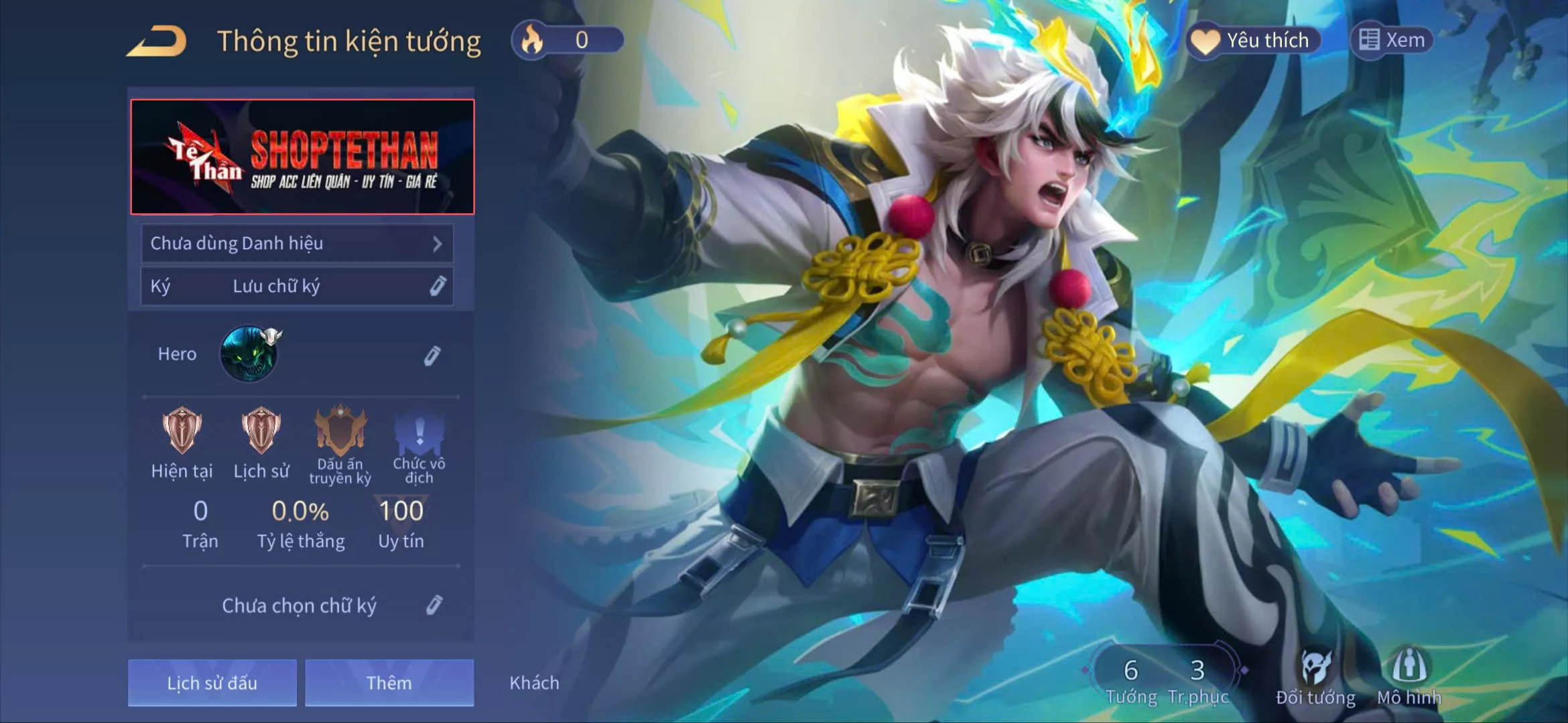 (SALE) ACC REG LIÊN QUÂN: Cresht bách tướng lão tam, sẵn tướng, free đổi tên, trắng thông tin