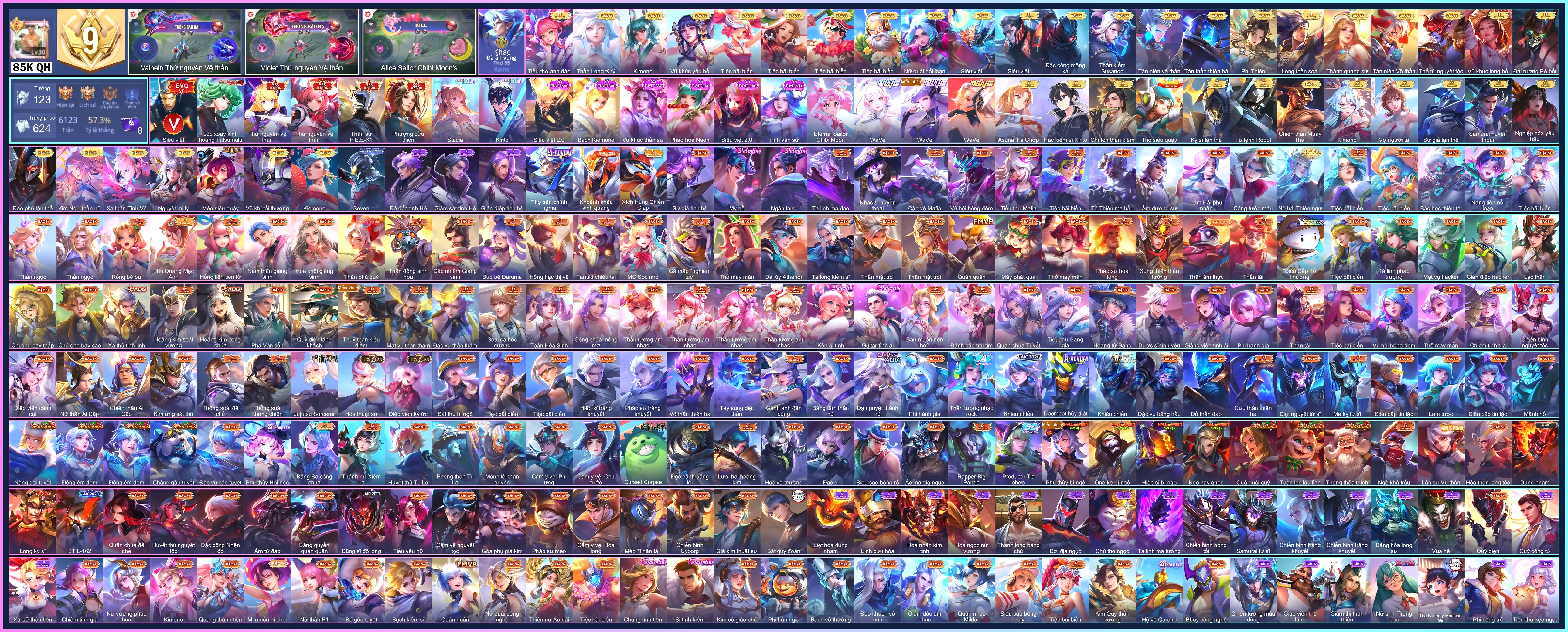 Allain Kirito Hắc, Krixi Lốc Xoáy Kinh Hoàng, Butterfly Asuna Tia chớp, Butterfly Stacia, Violet Thứ nguyên vệ thần, Butterfly Phượng Cửu Thiên, TelAnnas Thần sứ F.E.E-X1, TelAnnas Thứ nguyên vệ thần...