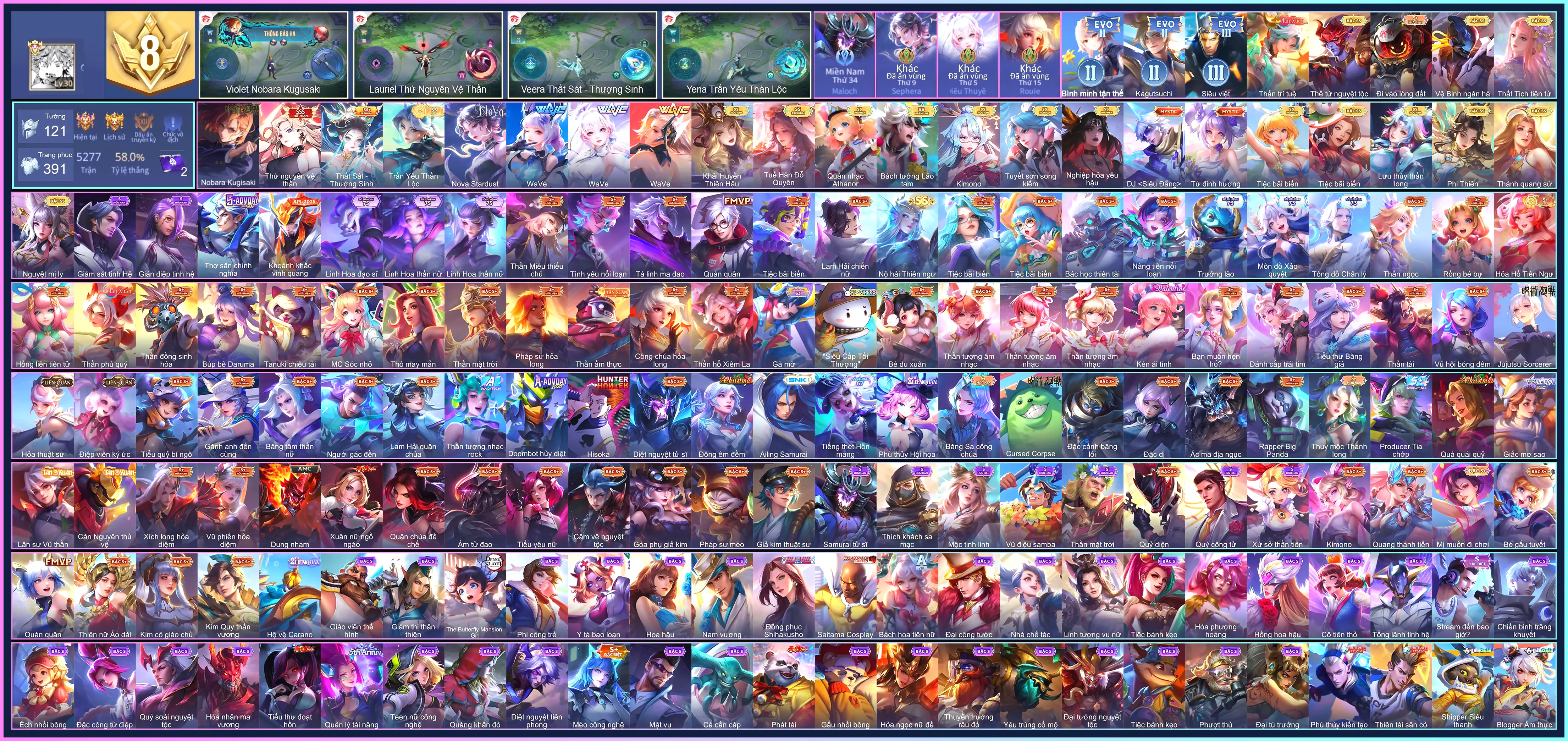 CHUÊN NỮ: Violet Nobara Kugisaki, Lauriel Thứ nguyên vệ thần... THÔNG TIN XẤU GIÁ RẺ